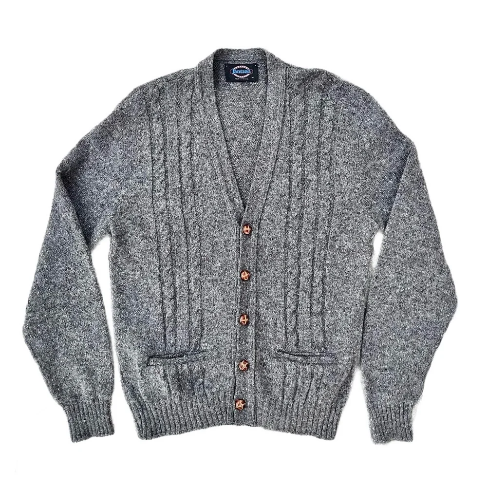 Vintage Jantzen Wool 90s Grunge Style Cardigan Unisex Size Medium : 20.5 x 25